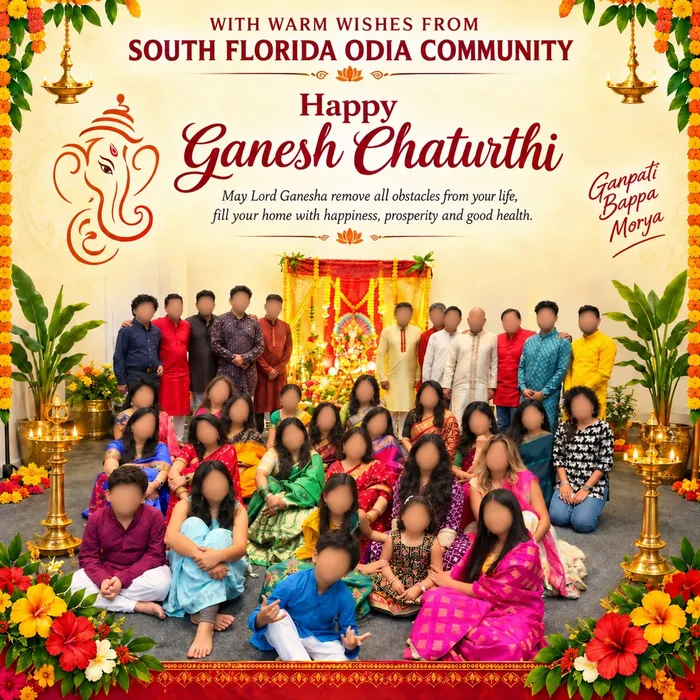 Community gathering for Ganesh Chaturthi in 2025, before incorporation; all human faces fully obscured for privacy